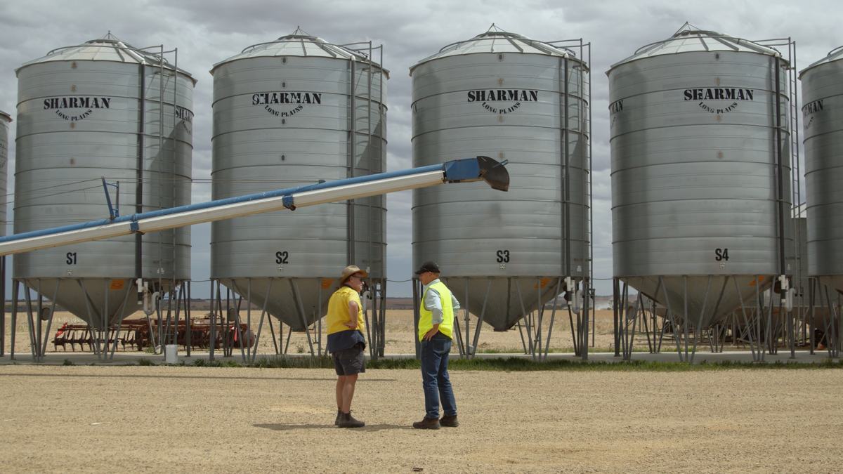 Grain silos on a South Australian farm